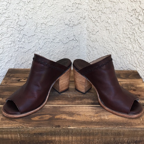 *SOLD* Freebird Bambi Brown Leather Mules Shoes 9 - Picture 4 of 8